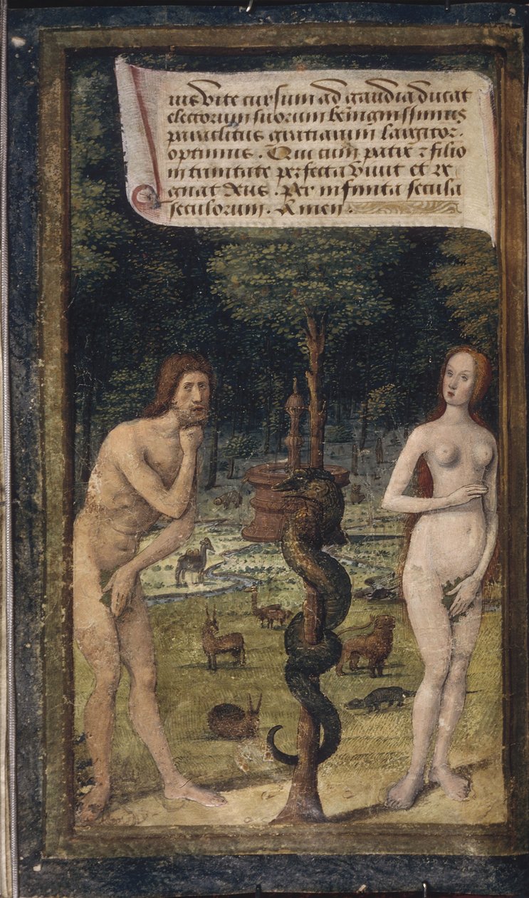 Adam i Ewa z bękartów, ok. 1490-1510 autorstwa Jean Poyet