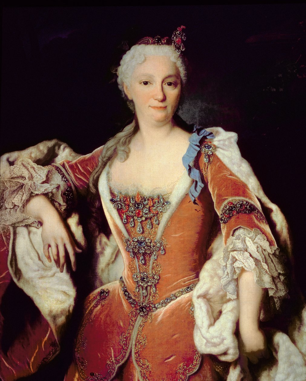 131 0795087/2 Portret Elżbiety Farnese (1692-1766) drugiej żony Filipa V (olej na płótnie) autorstwa Jean Ranc