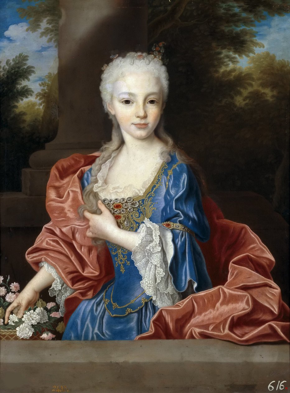 Mariana Wiktoria z Hiszpanii 1718-1781, przed 1725 rokiem. autorstwa Jean Ranc
