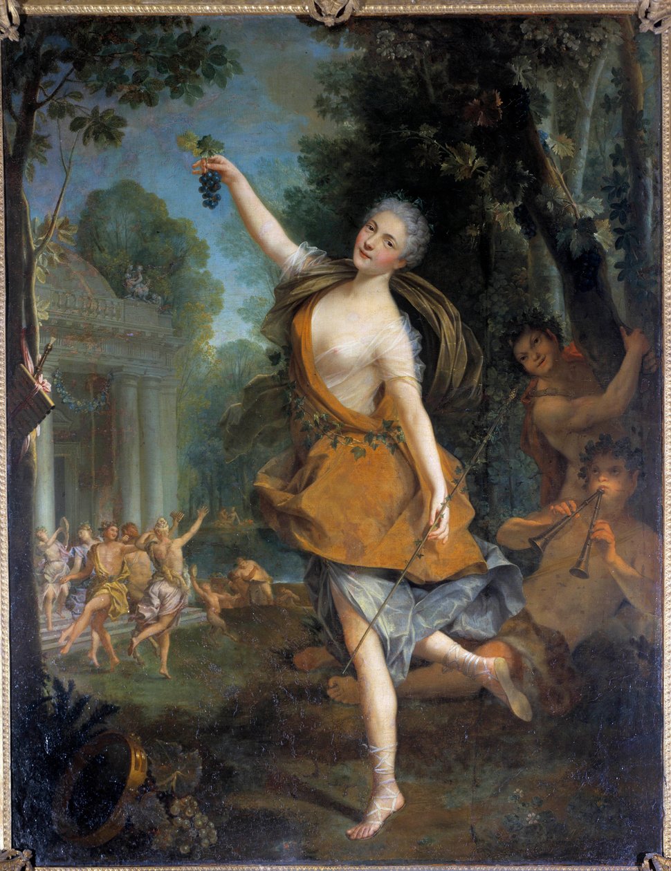 Mademoiselle Prevost in bachantka Reprezentacja tancerki Mademoiselle Prevost (1680-1741) podczas baletu. Obraz Jeana Raoux (1677-1734). 1723. Wymiary 2,09 x 1,62 m Tours, Musee des Beaux Arts autorstwa Jean Raoux