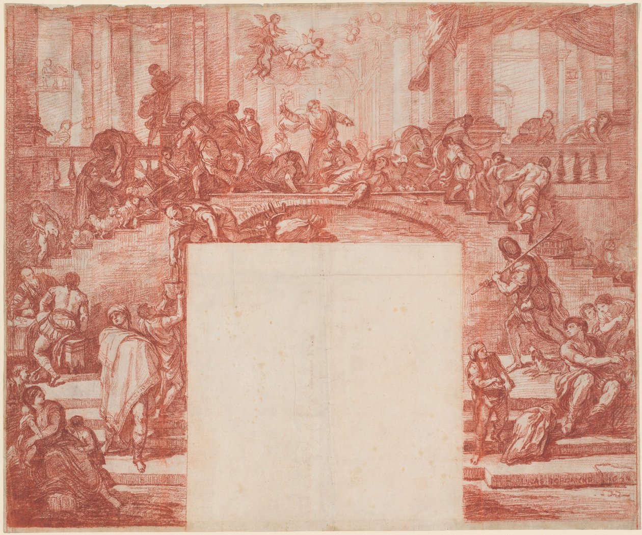 Chrystus oczyszcza świątynię (według Luca Giordano) autorstwa Jean Robert Ango after Luca Giordano