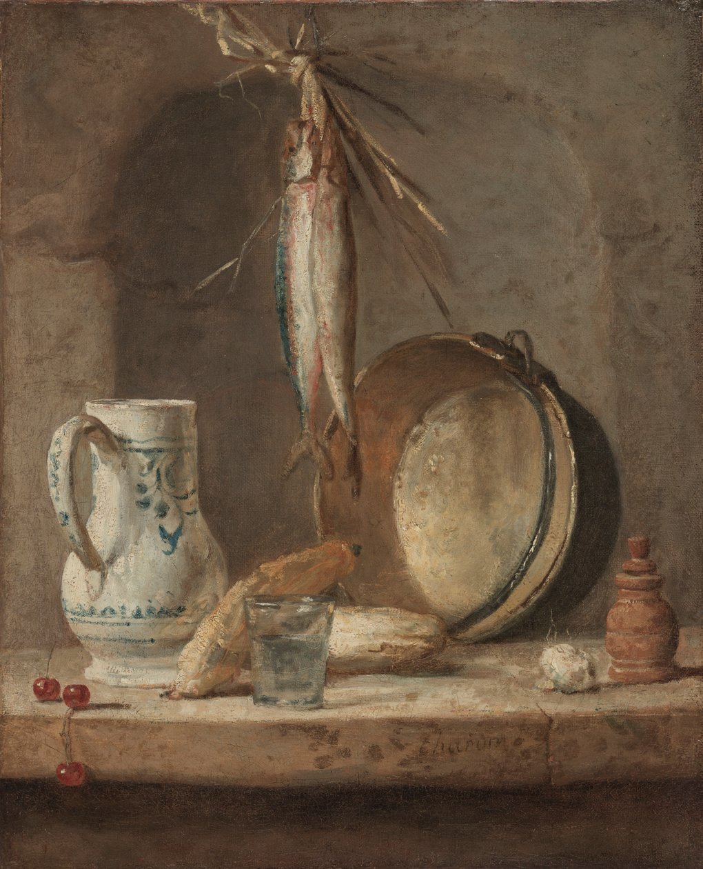 Martwa natura ze śledziami autorstwa Jean Baptiste Simeon Chardin
