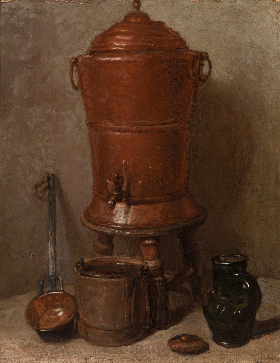Miedziana Urna na Wodę autorstwa Jean Baptiste Simeon Chardin