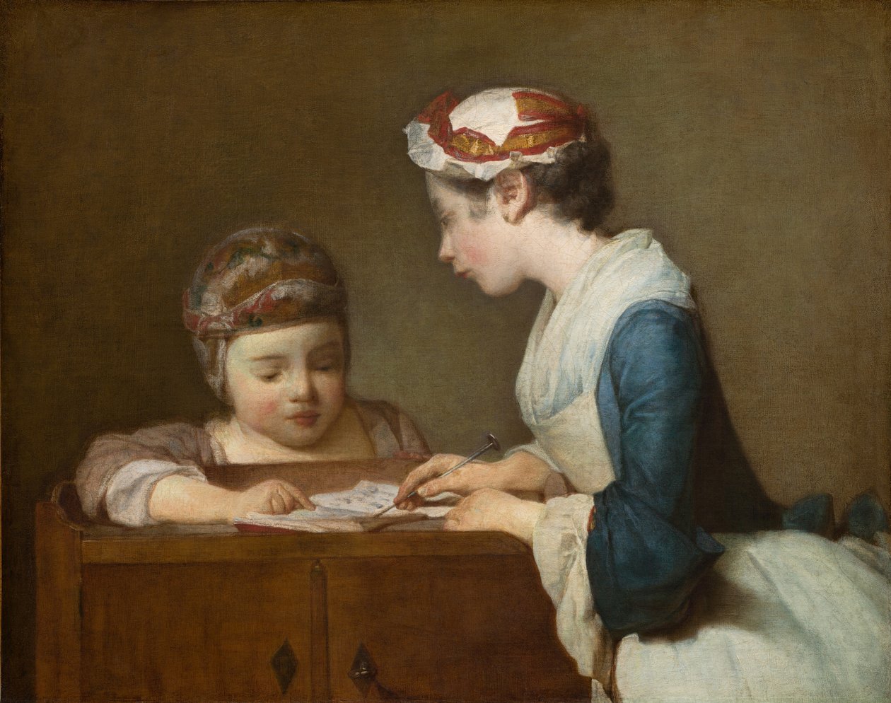 Mała Nauczycielka autorstwa Jean Baptiste Simeon Chardin