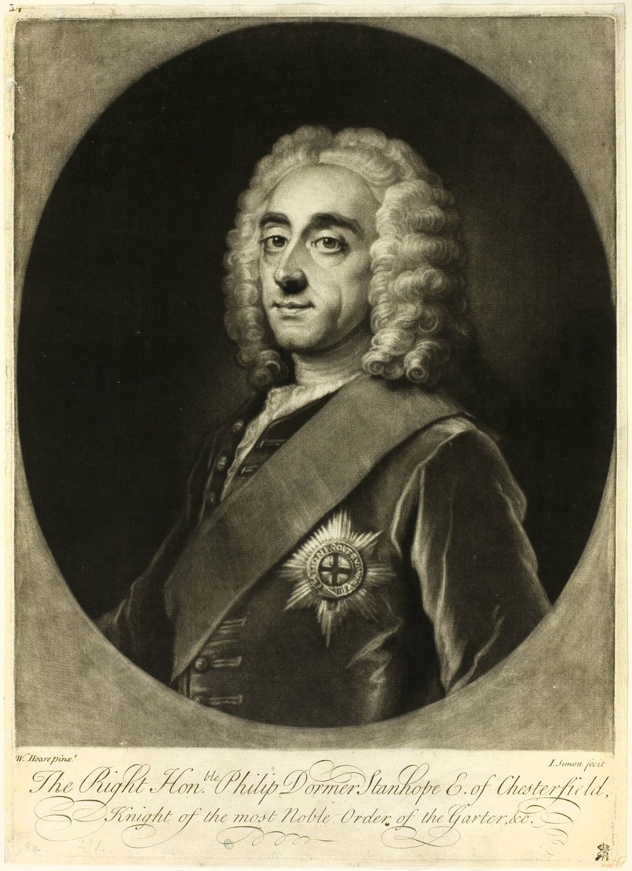 Philip Stanhope, hrabia Chesterfield autorstwa Jean Simon