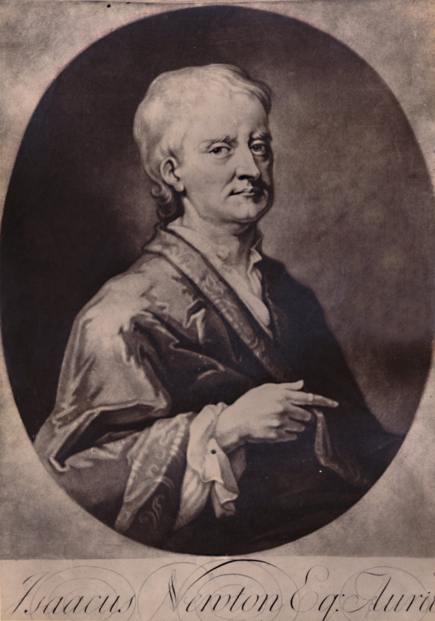 Sir Isaac Newton, angielski matematyk i fizyk, początek XVIII wieku 1894 autorstwa Jean Simon