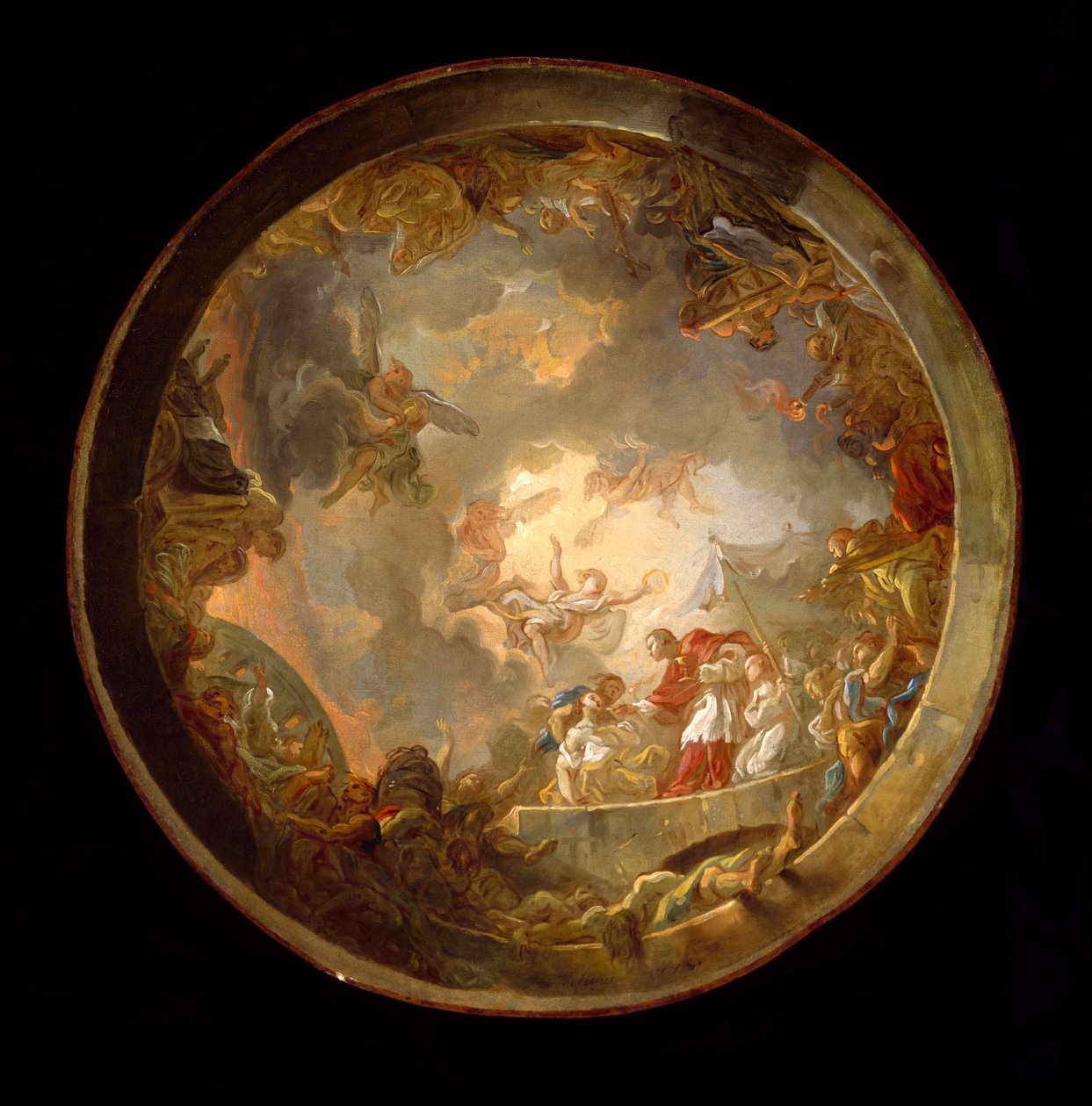 Św. Carlo Borromeo w towarzystwie ofiar dżumy, 1778 autorstwa Jean Simon Berthelemy