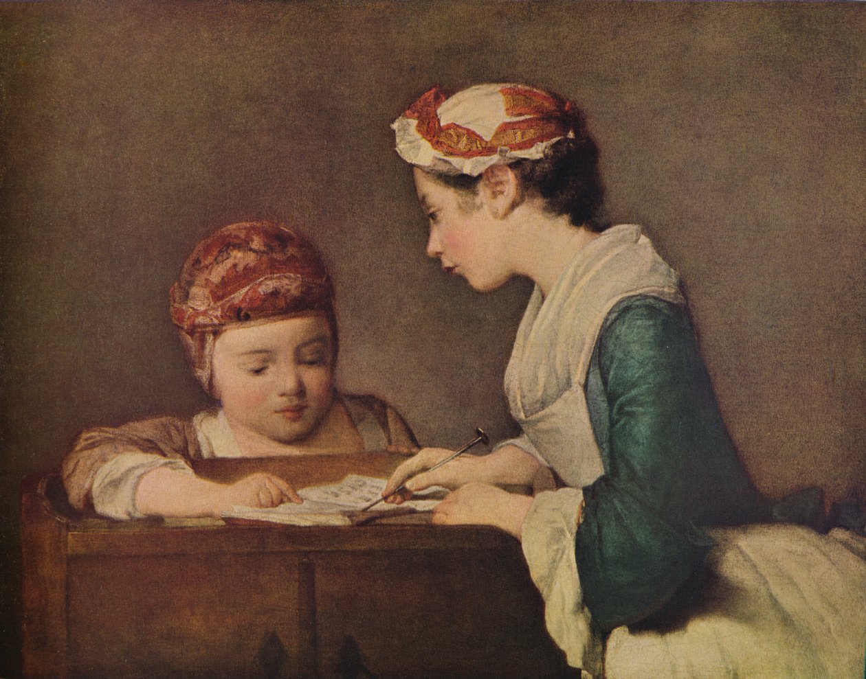Młoda guwernantka, c1735-1736 autorstwa Jean Baptiste Simeon Chardin