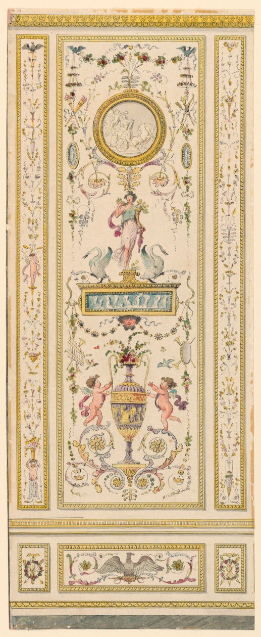 Rysunek, panel ozdobny, 1775-1800 autorstwa Jean Simeon Rousseau