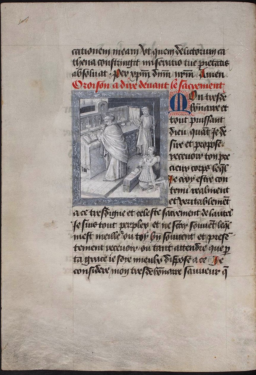 Msza św. z Filipem Dobrym. Księga Godzin Filipa Burgundii, ok. 1455 autorstwa Jean Tavernier