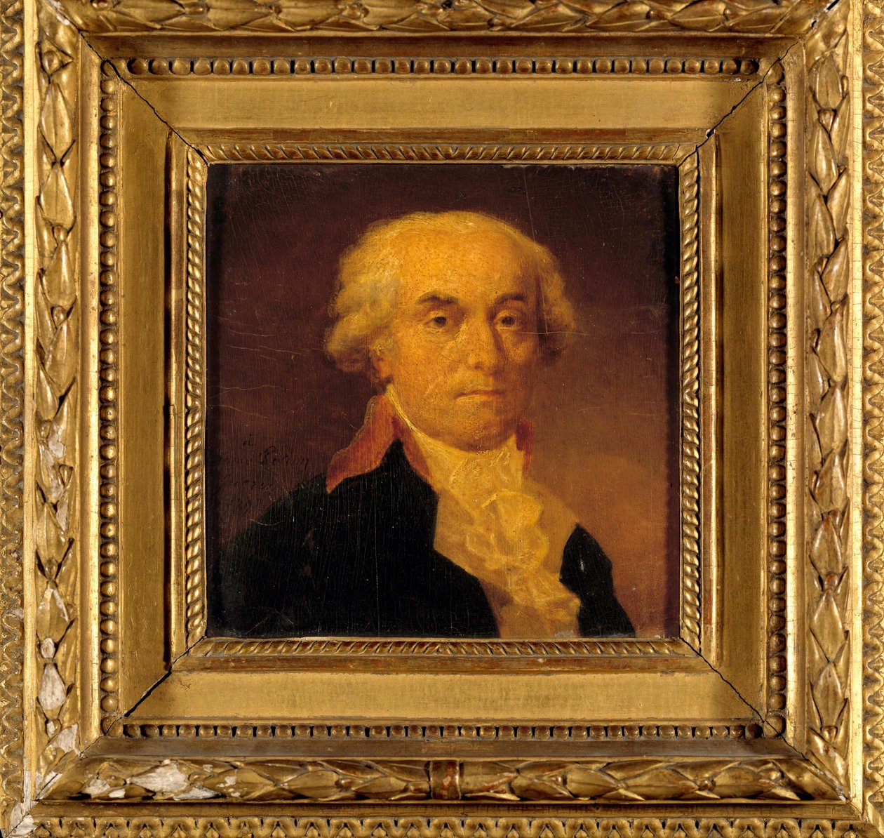Portret Jerome Petion de Villeneuve (1759-1793) Przewodniczącego Konwentu i Burmistrza Paryża Obraz Jeana Urbaina Guerina (1760-1836) 1792. Wym. 0,15x0,15m. autorstwa Jean Urbain Guerin
