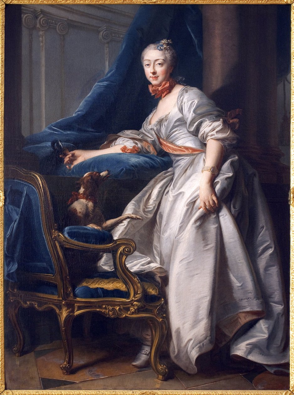 Portret Marii Anny de Montboisier Beaufort Canillac, markizy de Caumont. Obraz Jeana Valade (1709-1787), olej na płótnie autorstwa Jean Valade