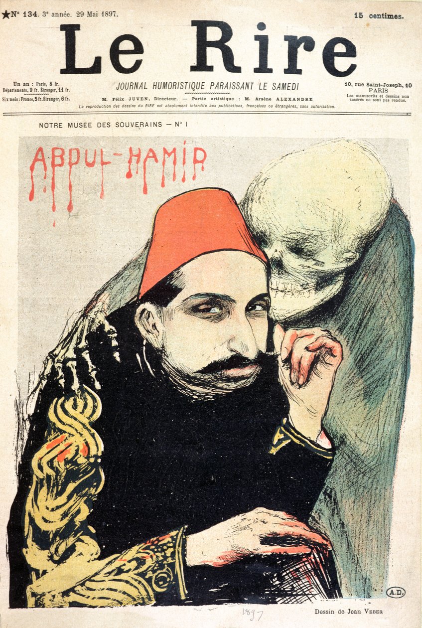 Karykatura Abd al-Hamida II (1842-1918) z „Le Rire”, 29 maja 1897 autorstwa Jean Veber