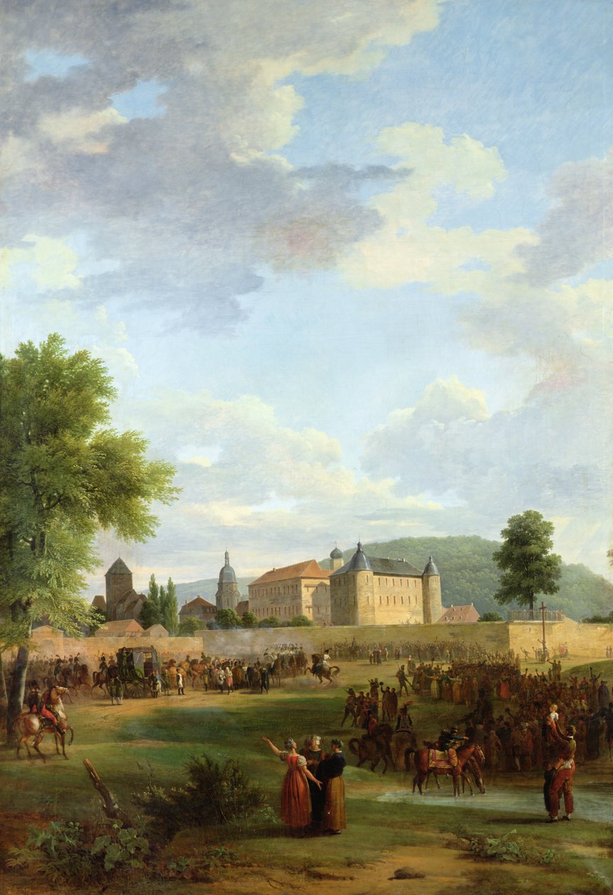 Napoleon przyjęty w Ettlingen przez Karola Fryderyka Wielkiego Księcia Badenii autorstwa Jean Victor Bertin
