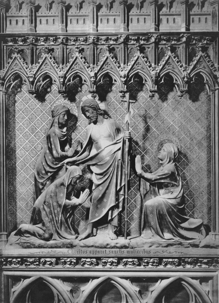 Katedra, wnętrze, parawan chórowy, Jezus Chrystus i Święte Niewiasty, ok. 1340-51 (kamień polichromowany) autorstwa Jean and Jean Le Boutellier Ravy
