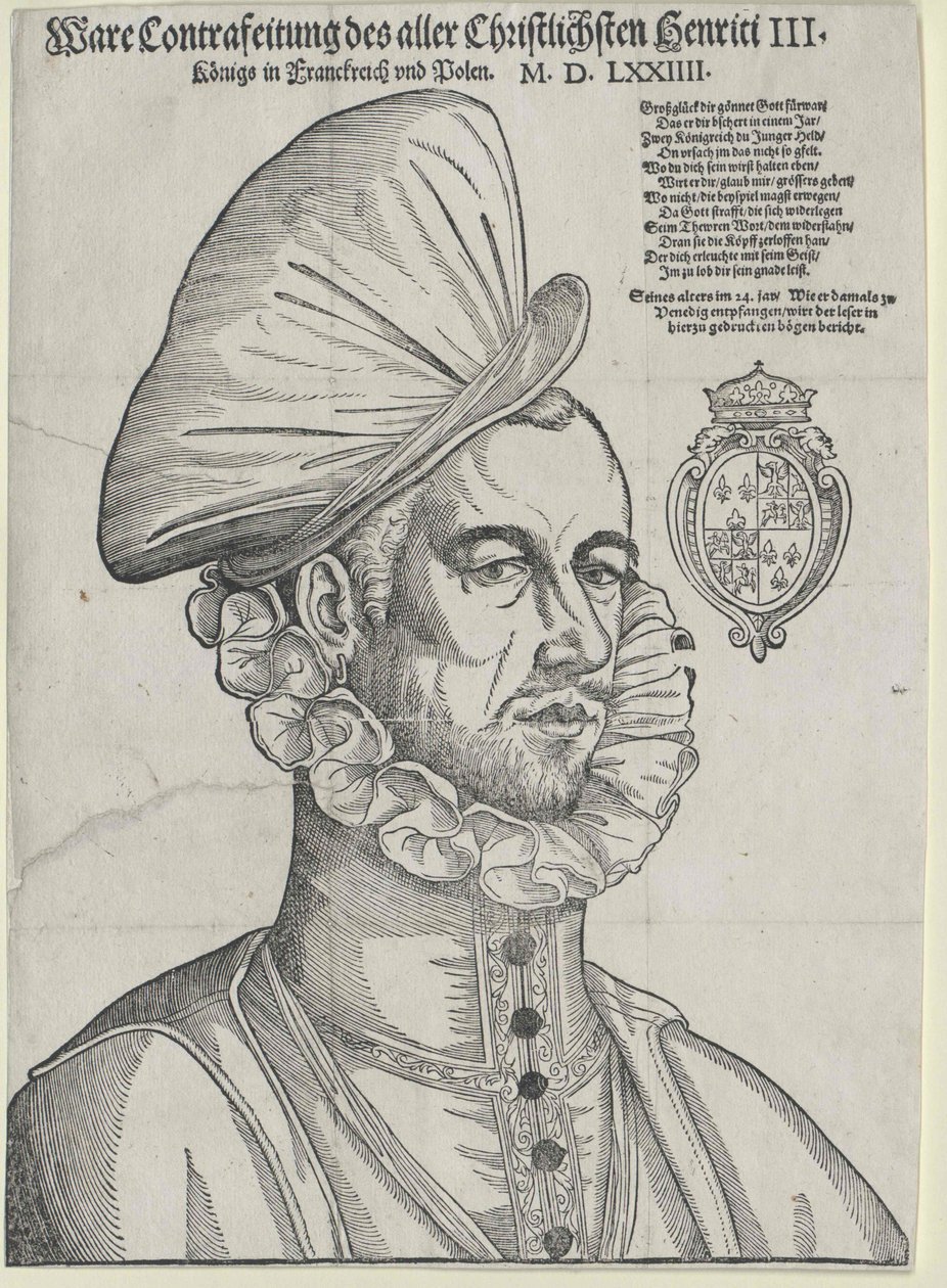 Król Francji Henryk III (druk) autorstwa Jean de (after) Court