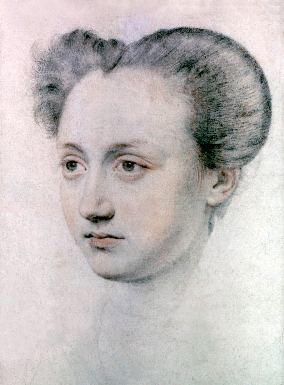 Marie Touchet (1549-1638) kochanka króla Francji Karola IX, ok. 1570 (rysunek) autorstwa Jean de Court