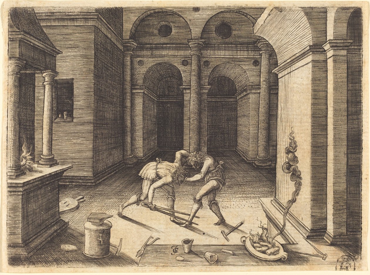 Walka dwóch uczniów autorstwa Jean de Gourmont I