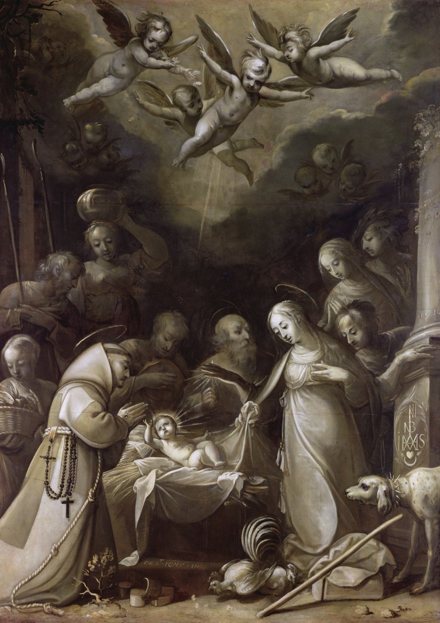 Adoracja pasterzy, 1636 autorstwa Jean de Saint Igny