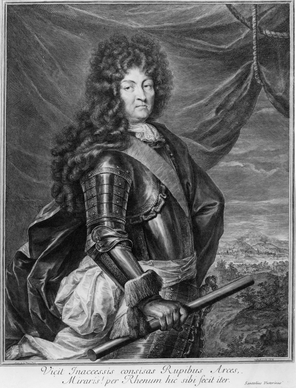 Portret Ludwika XIV (1638-1715) rytowany przez Gerarda Edelincka (1640-1707) autorstwa Jean de la Haye