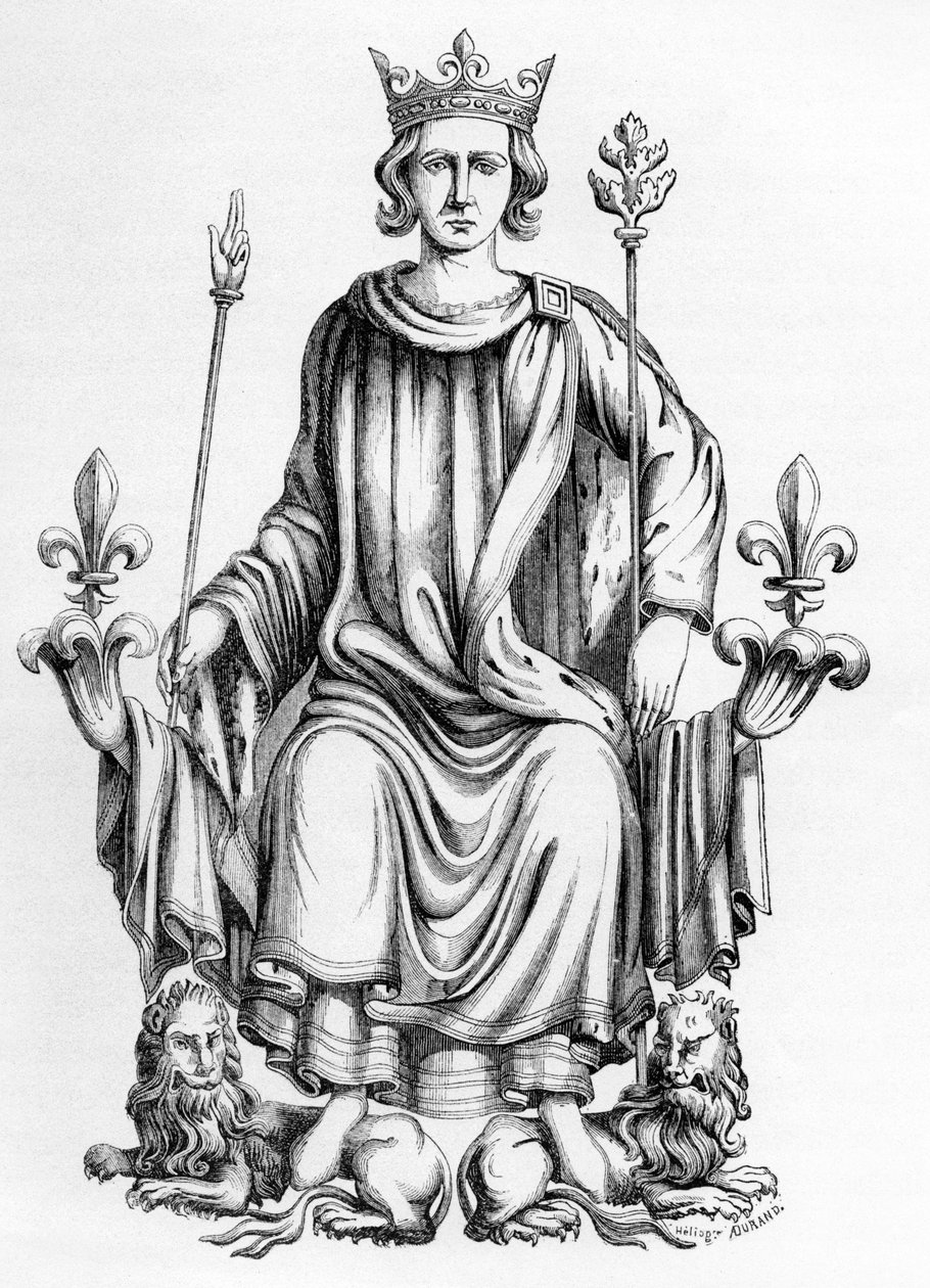 Karol VI, król Francji, ilustracja z „Recueil des Rois de France de Jean Du Tillet” (rycina) autorstwa Jean du (after) Tillet