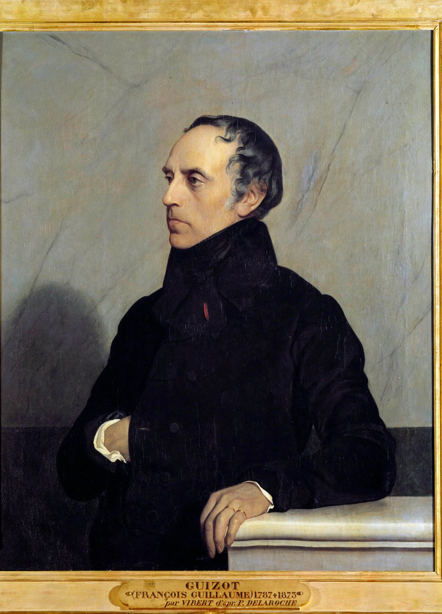 Portret Francois Pierre Guillaume Guizot (1787-1874) Minister i historyk Malarstwo Jehan Vibert (1840-1902), olej na płótnie autorstwa Jean or Jehan Georges Vibert