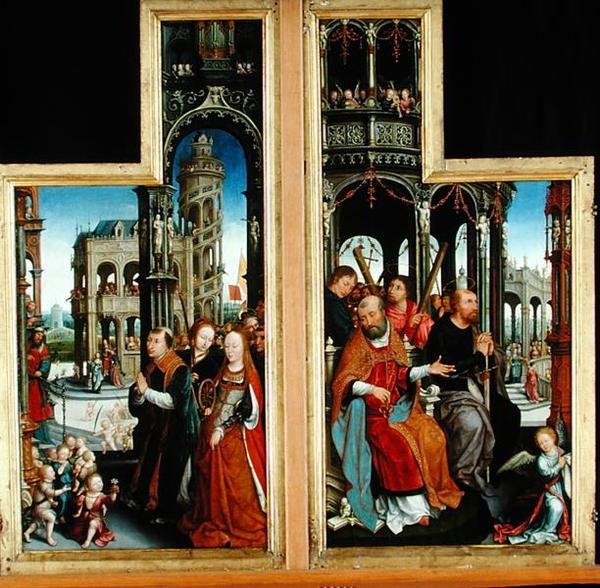 Poliptyk Gloryfikacja Trójcy Świętej przedstawiający apostołów i męczenników, 1509-16 autorstwa Jean the Elder Bellegambe