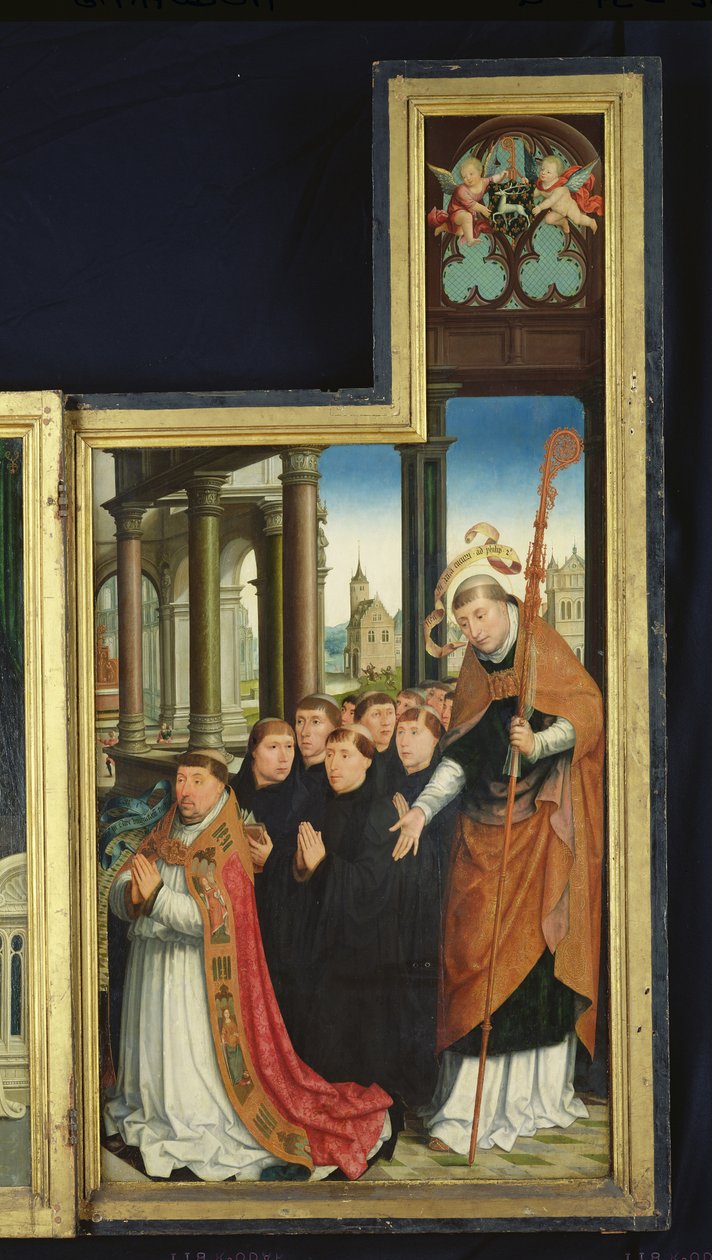 Poliptyk Gloryfikacja Trójcy Świętej, tablica z mnichami, 1509-15 autorstwa Jean the Elder Bellegambe