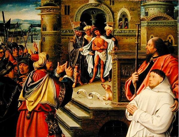 Naśmiewanie się z Chrystusa (olej na panelu) autorstwa Jean the Elder Bellegambe