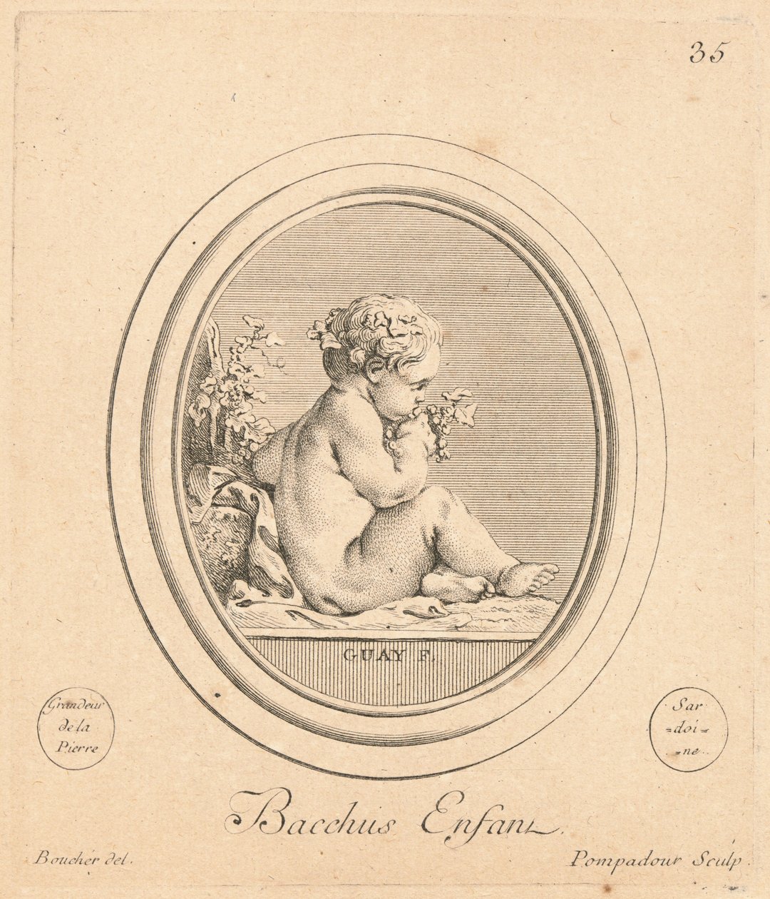Bachus enfant autorstwa Jeanne Antoinette Poisson, marquise de Pompadour after François Boucher after Jacques Guay