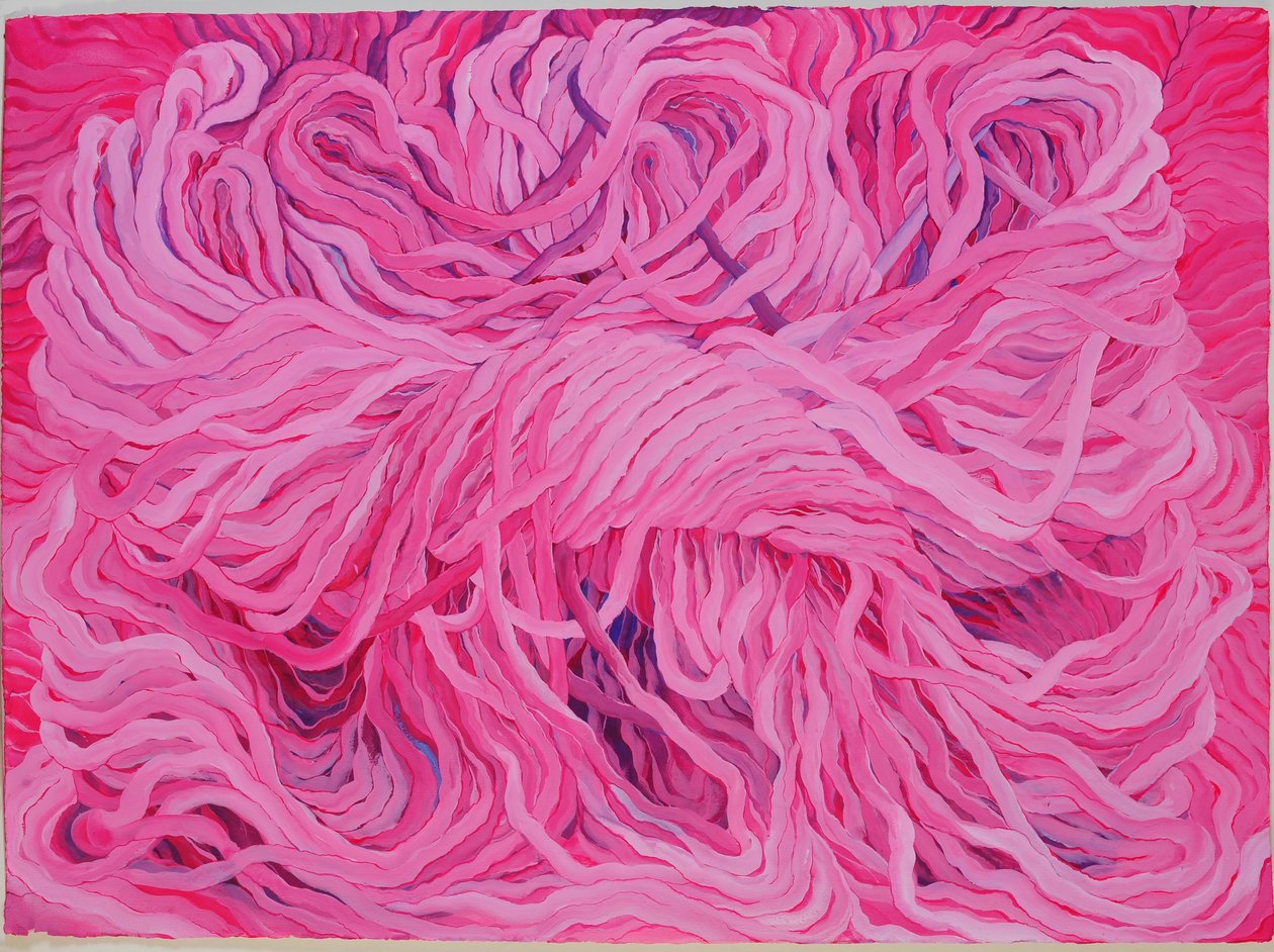Wool Pink, 2013 (gwasz na papierze) autorstwa Jeanne Maze