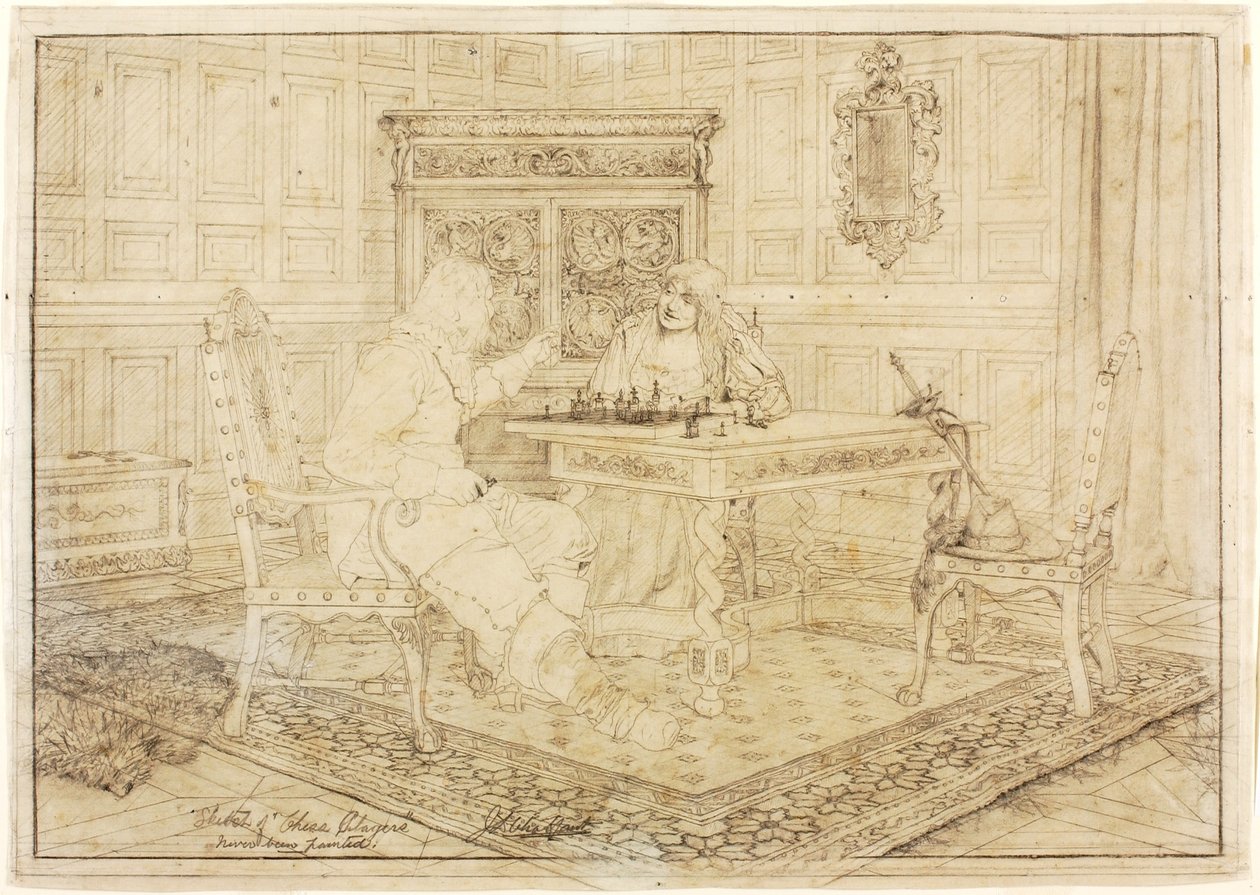 Szkic "Szachistów" autorstwa Jefferson David Chalfant