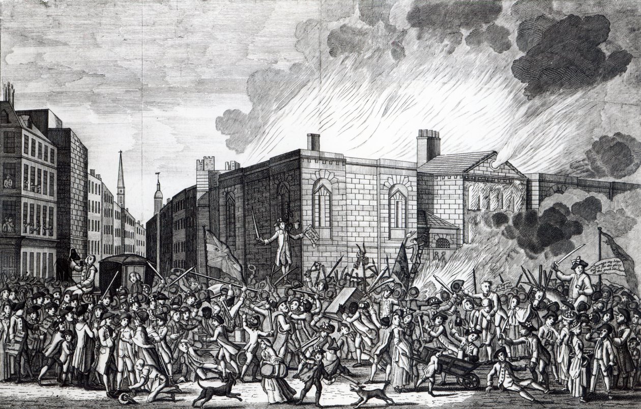 Dokładne przedstawienie spalenia, plądrowania i zniszczenia Newgate przez rebeliantów pamiętnego dnia 7 czerwca 1780 r., wyryte przez Henry