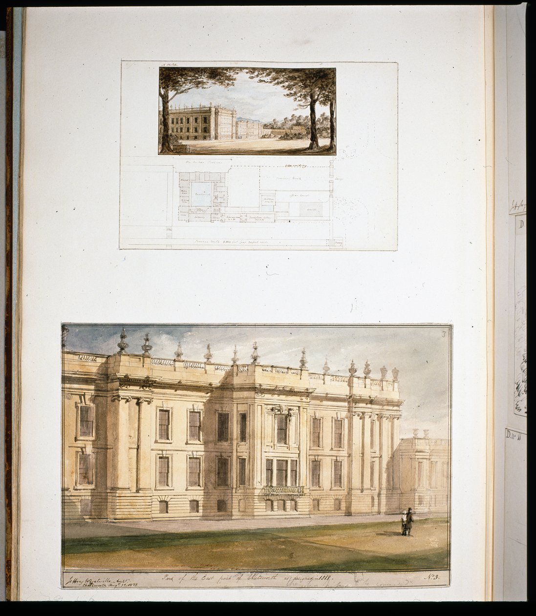 Projekty elewacji wschodniej, Chatsworth House autorstwa Jeffry Wyatville