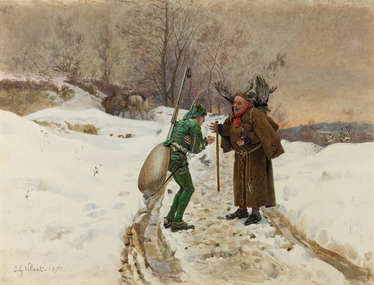 Mrówka i konik polny autorstwa Jehan Georges Vibert