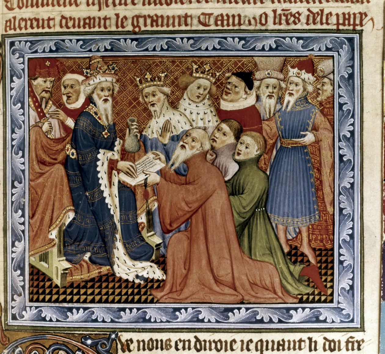 Marco Polo przybywający na dwór Kubilaj-chana, ok. 1338-1410 (miniatura) autorstwa Jehan de Grise