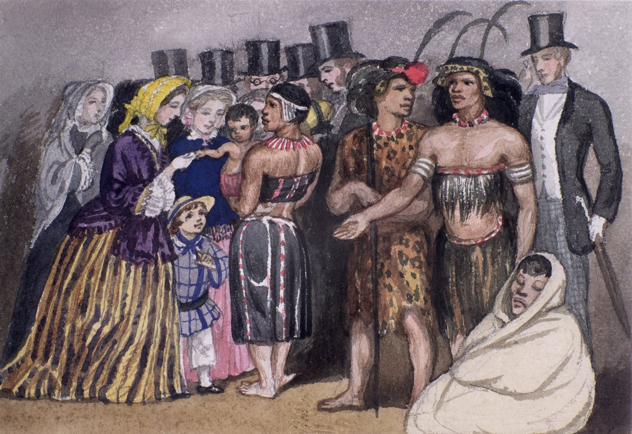 Spotkanie z Zulusami w Londynie, 1853 autorstwa Jemima Blackburn