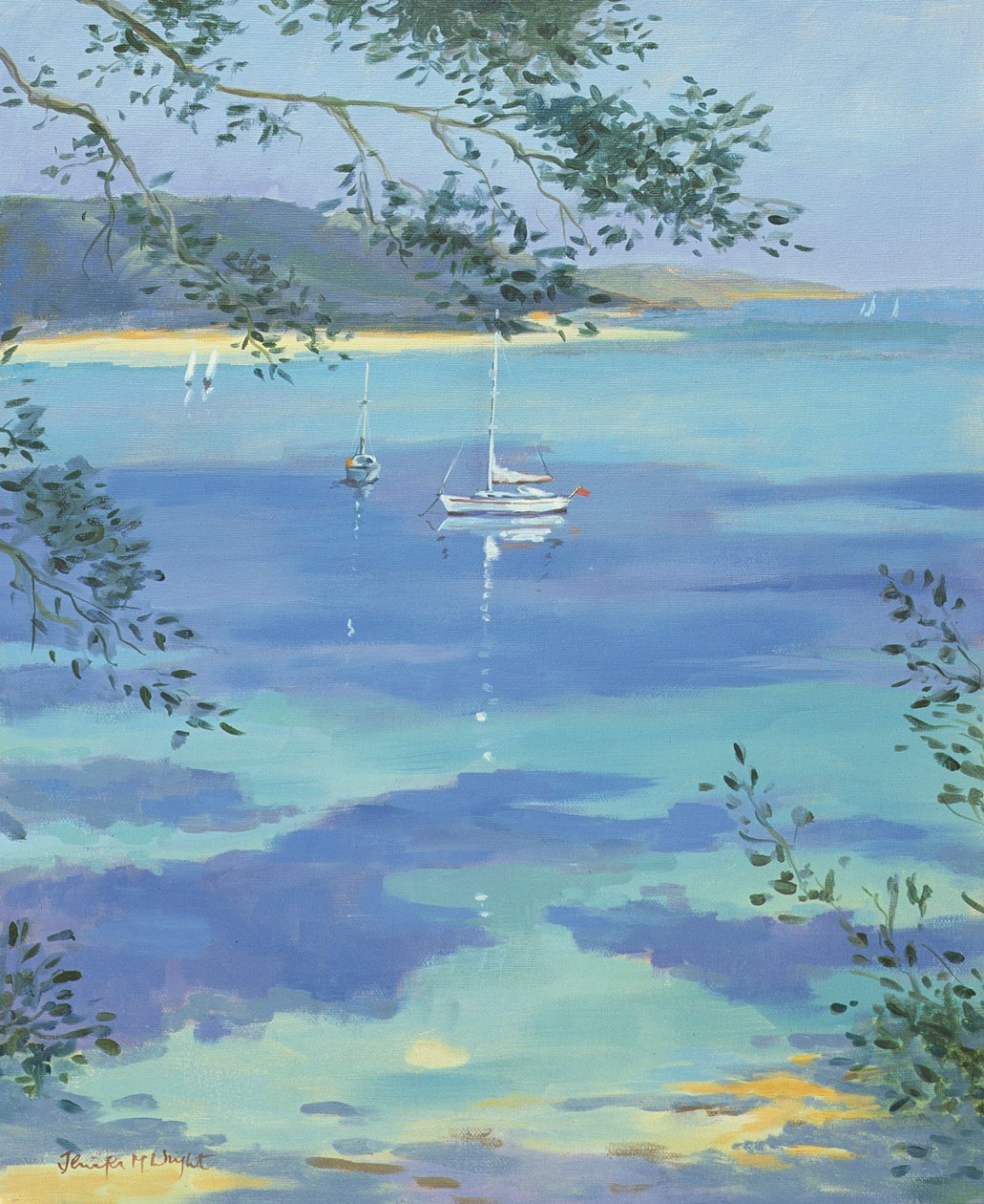 Zacumowany Jacht - Idealny Dzień, 2000 autorstwa Jennifer Wright