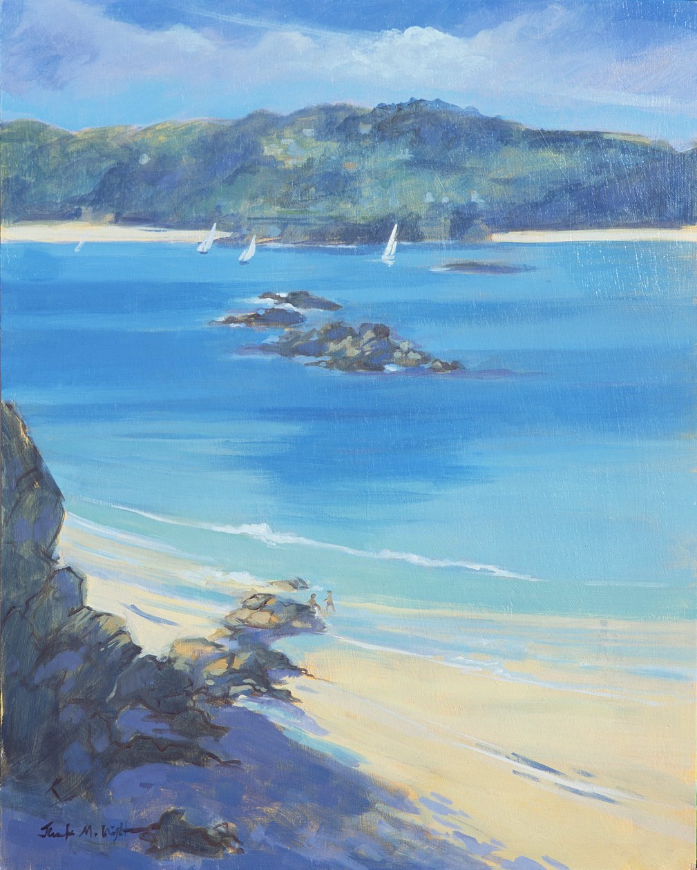 Salcombe - Zabawa na plaży, 2000 autorstwa Jennifer Wright