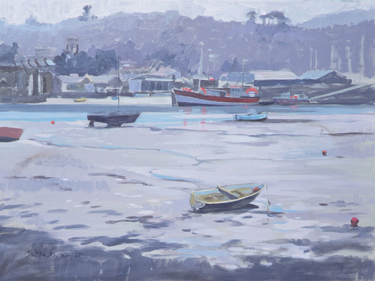 Salcombe - Szary Dzień - Nabrzeże Rybackie autorstwa Jennifer Wright