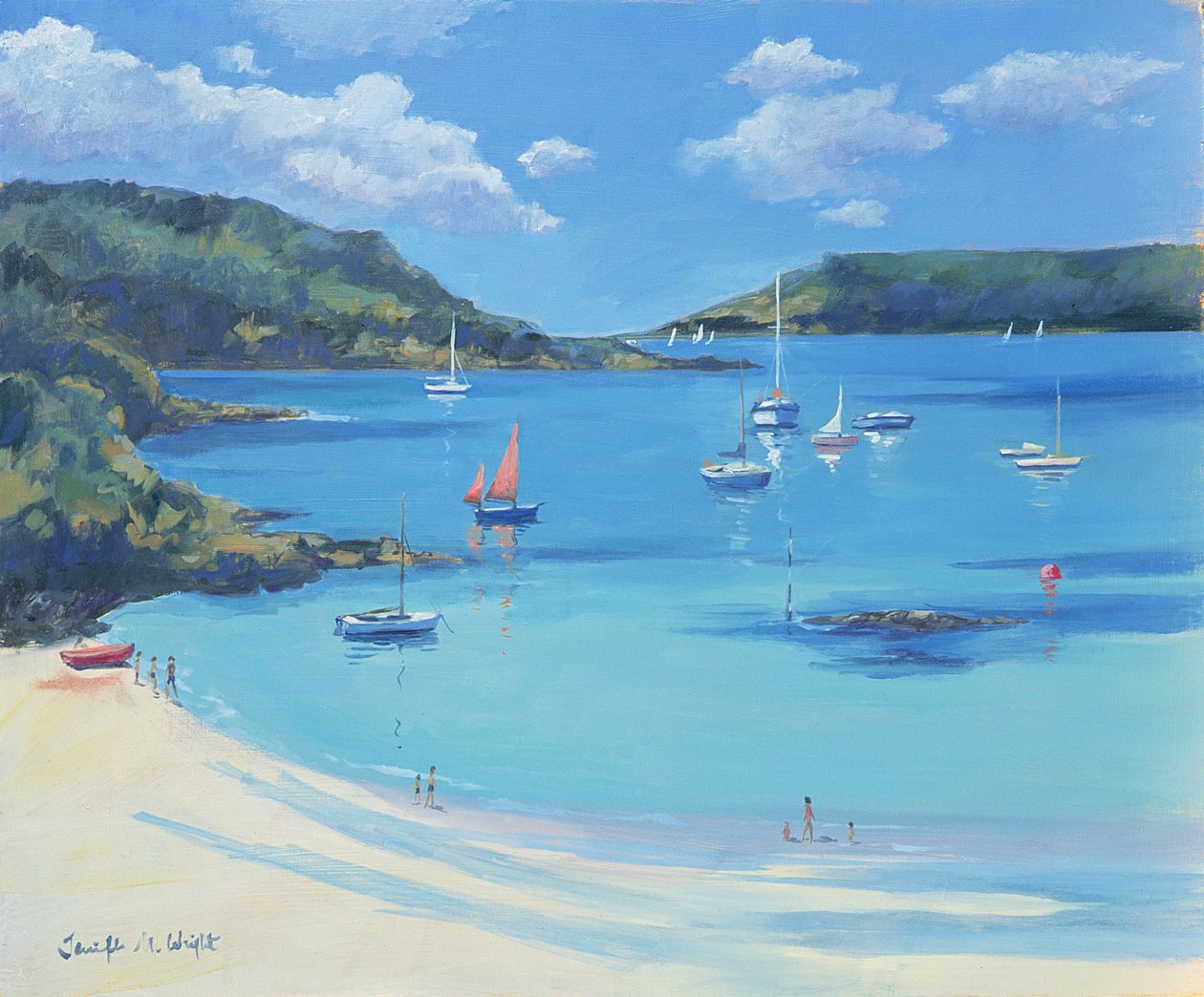 Słoneczna Zatoka, Salcombe, 2000 autorstwa Jennifer Wright
