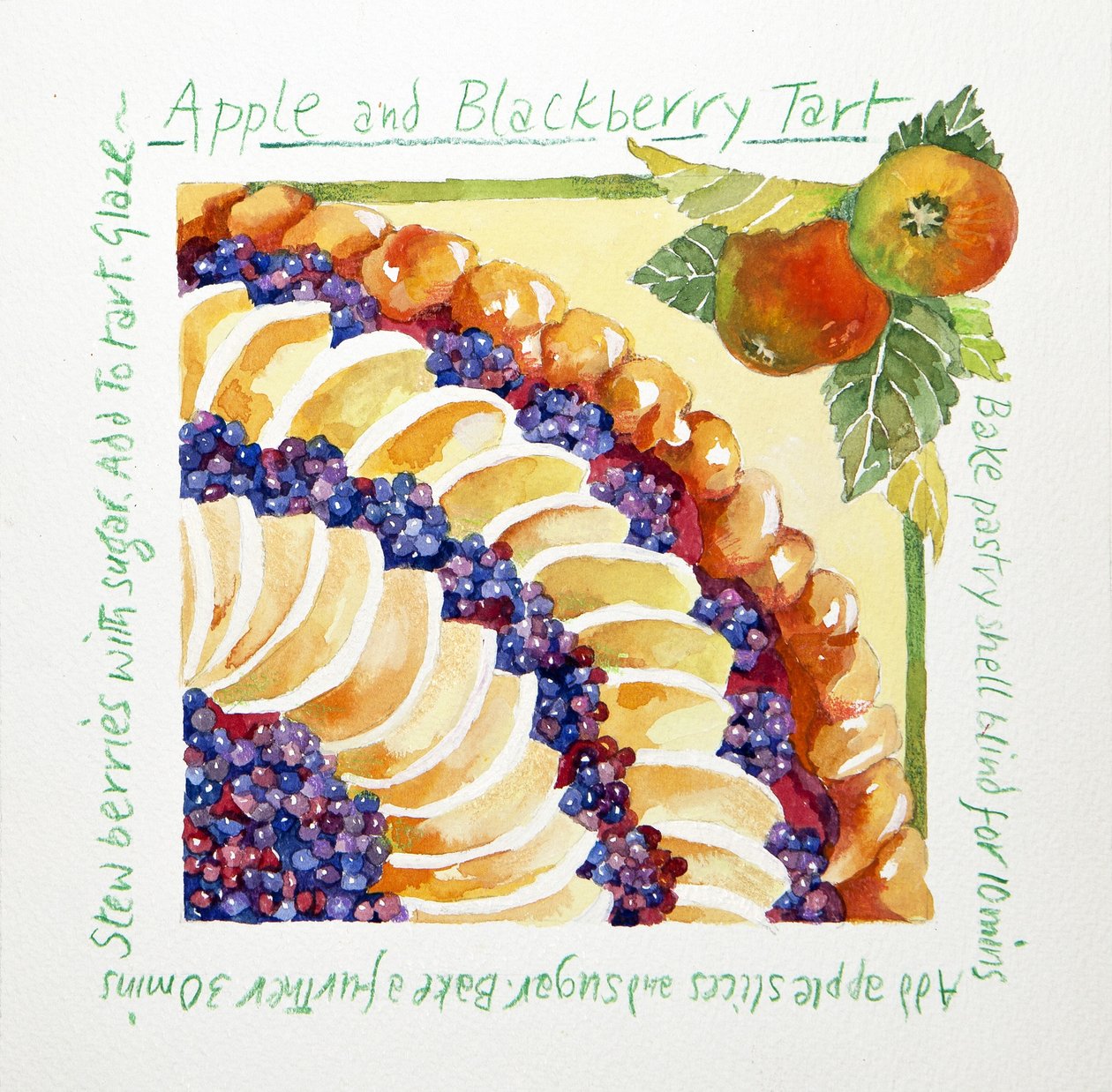 Tarta jabłkowo-jeżynowa, 2014 (akwarela) autorstwa Jennifer Abbott