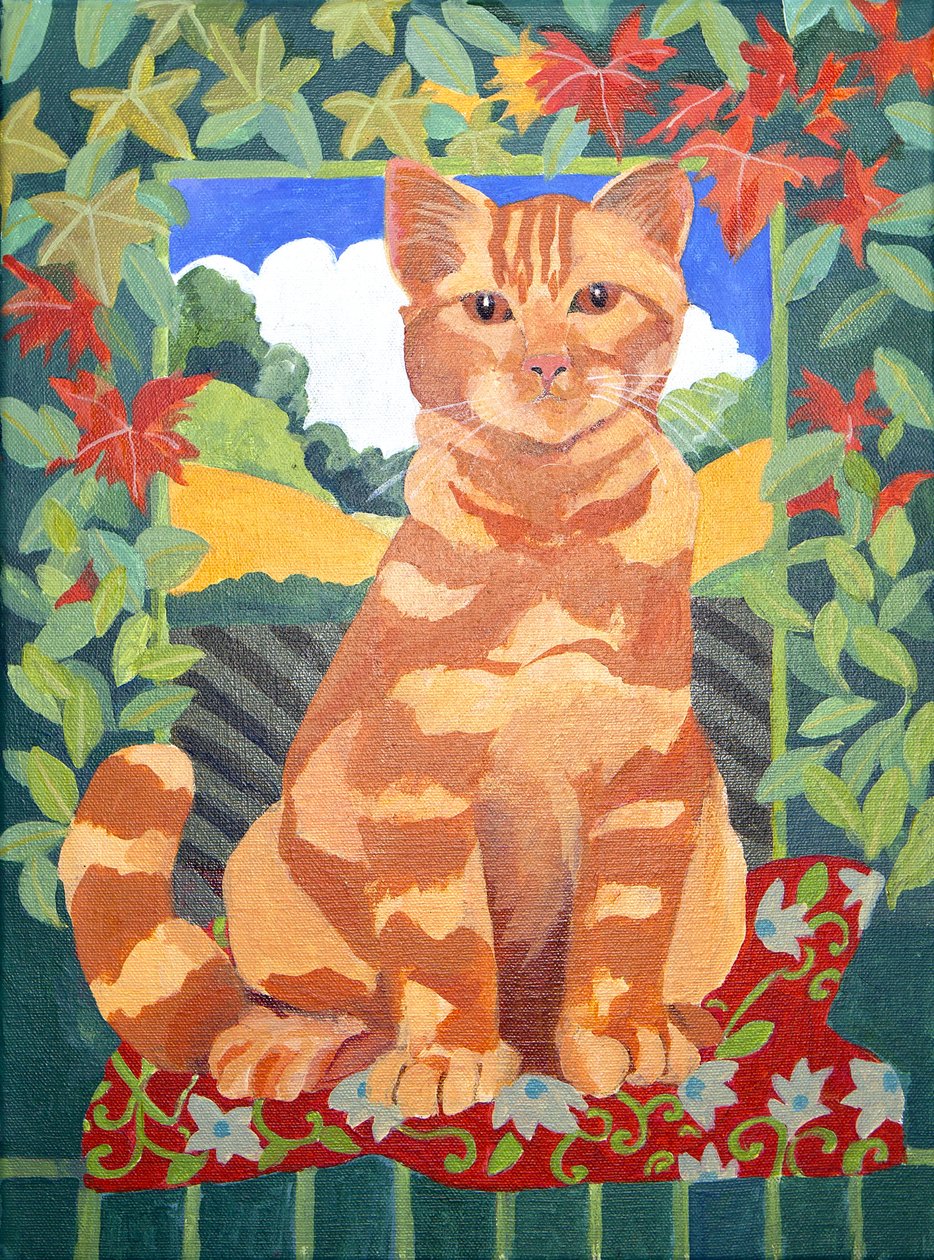 Kot, 2014 (akryl na płótnie) autorstwa Jennifer Abbott