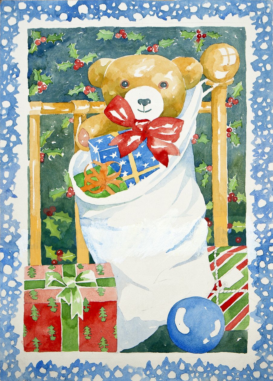 Świąteczna pończocha, 2011 (akwarela) autorstwa Jennifer Abbott