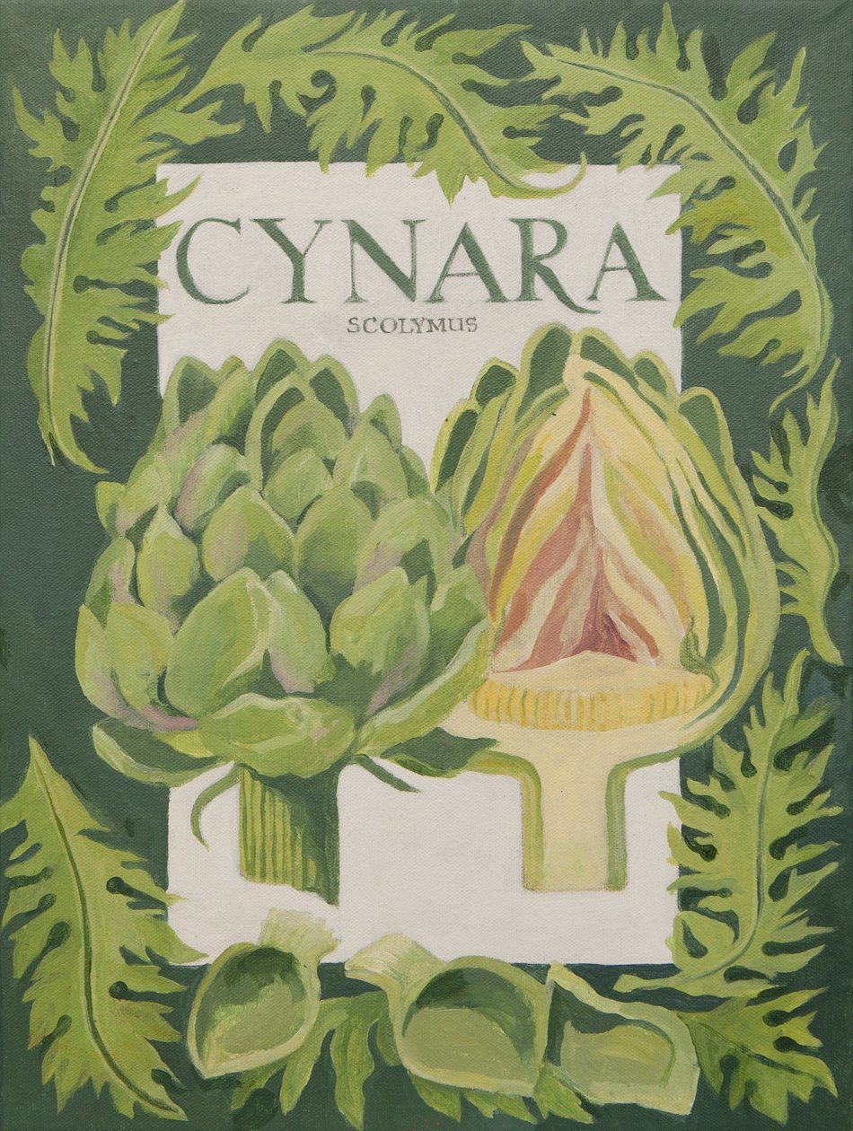 Cynara (karczoch zwyczajny) (akryl) autorstwa Jennifer Abbott