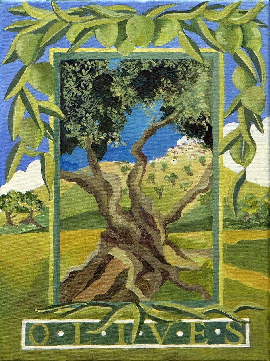 Zielone oliwki, 2014 (akryl na płótnie) autorstwa Jennifer Abbott