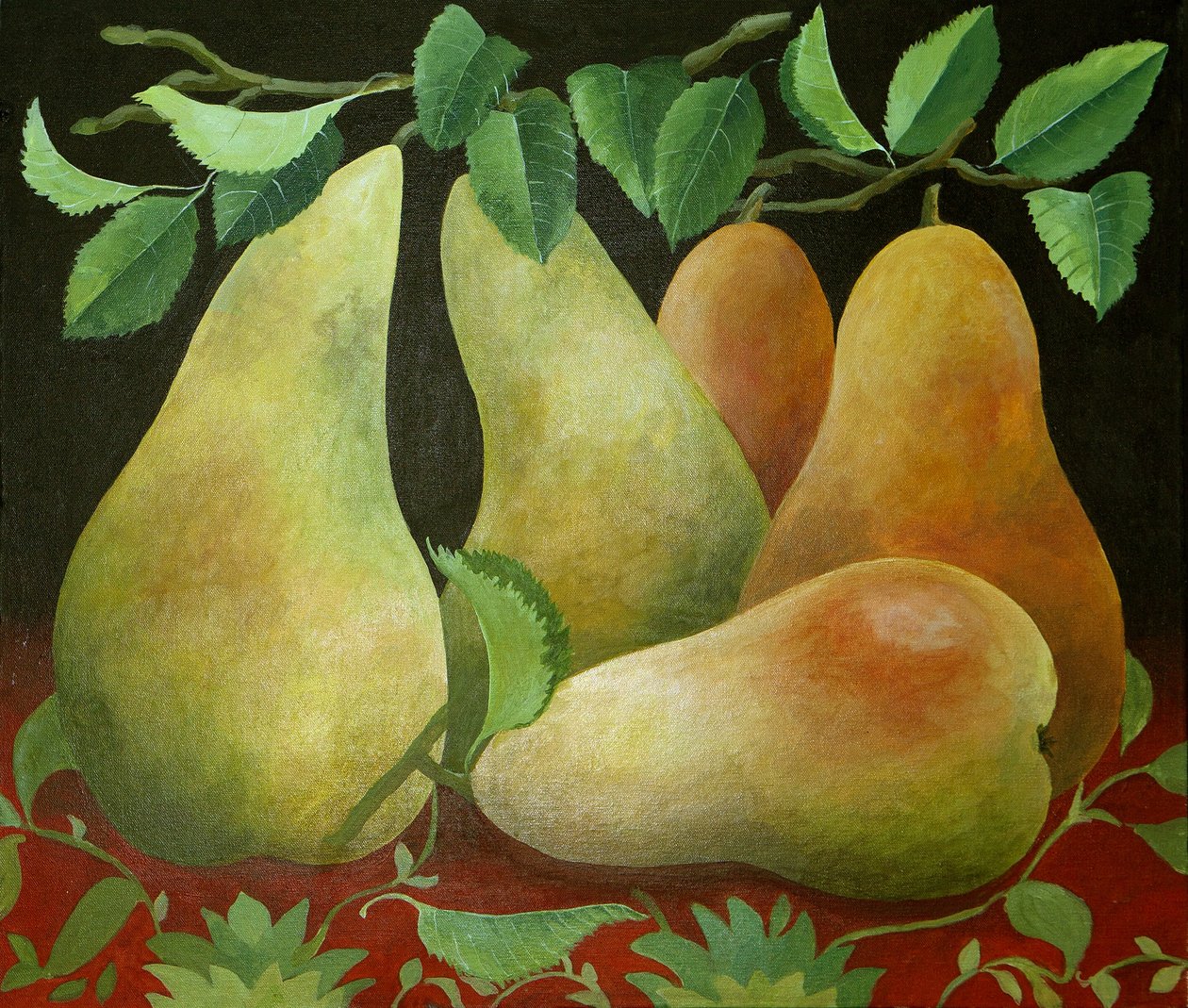Gruszki, 2014 (akryl na płótnie) autorstwa Jennifer Abbott