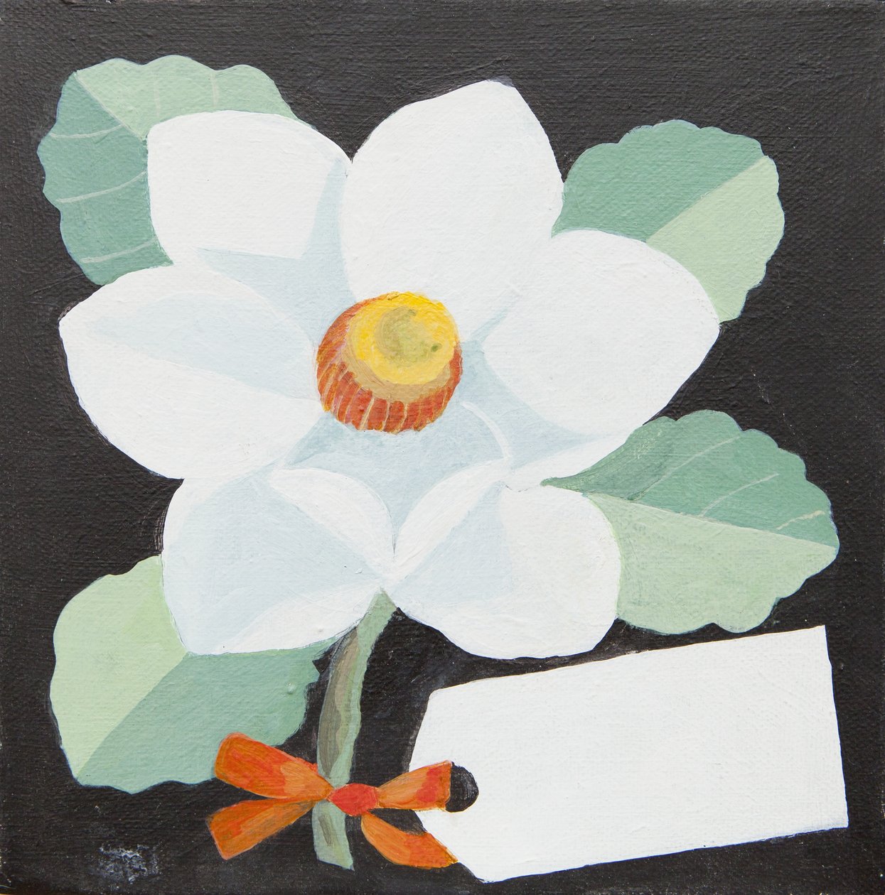 Biała Camelia (akryl) autorstwa Jennifer Abbott