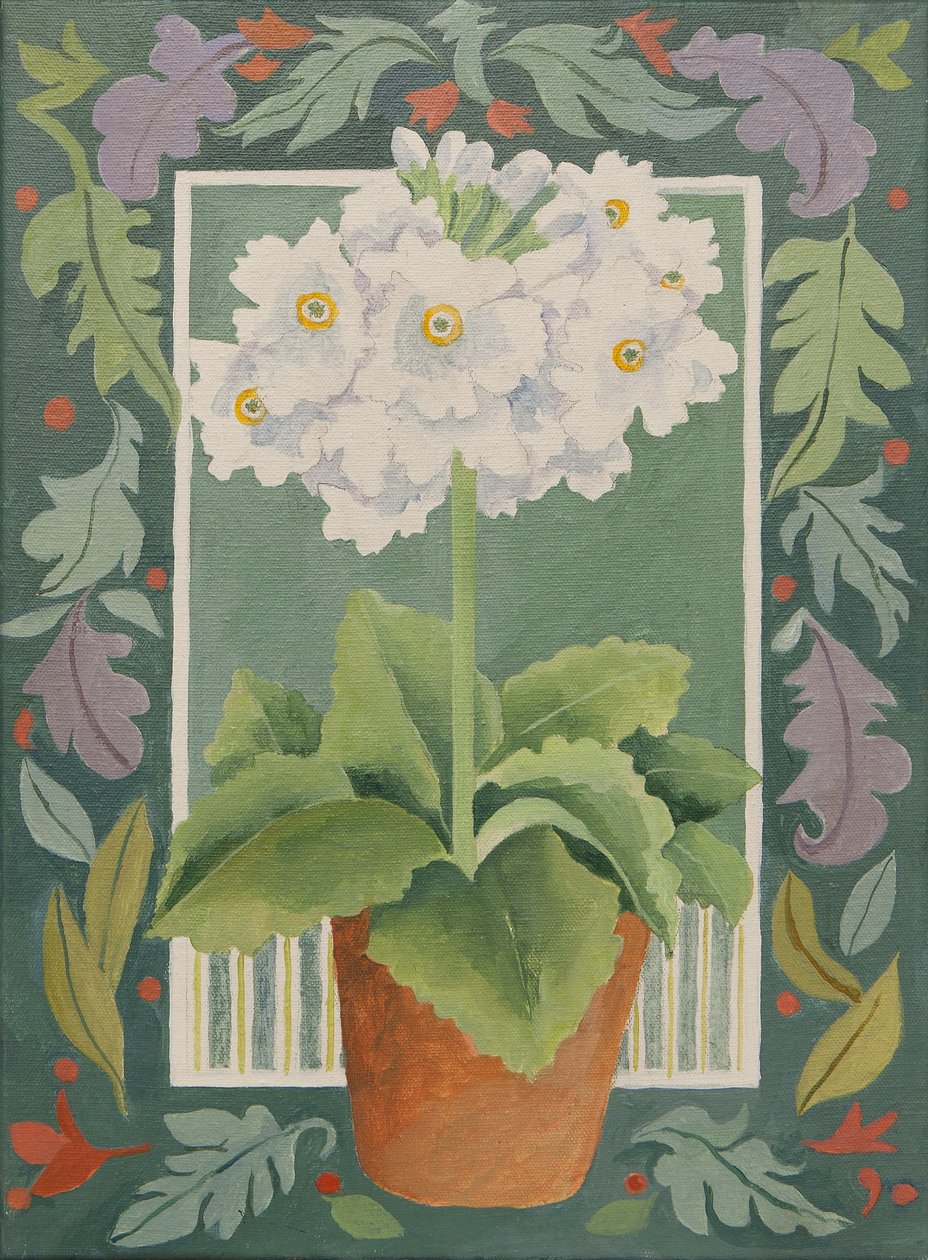 Primula biała (akryl) autorstwa Jennifer Abbott