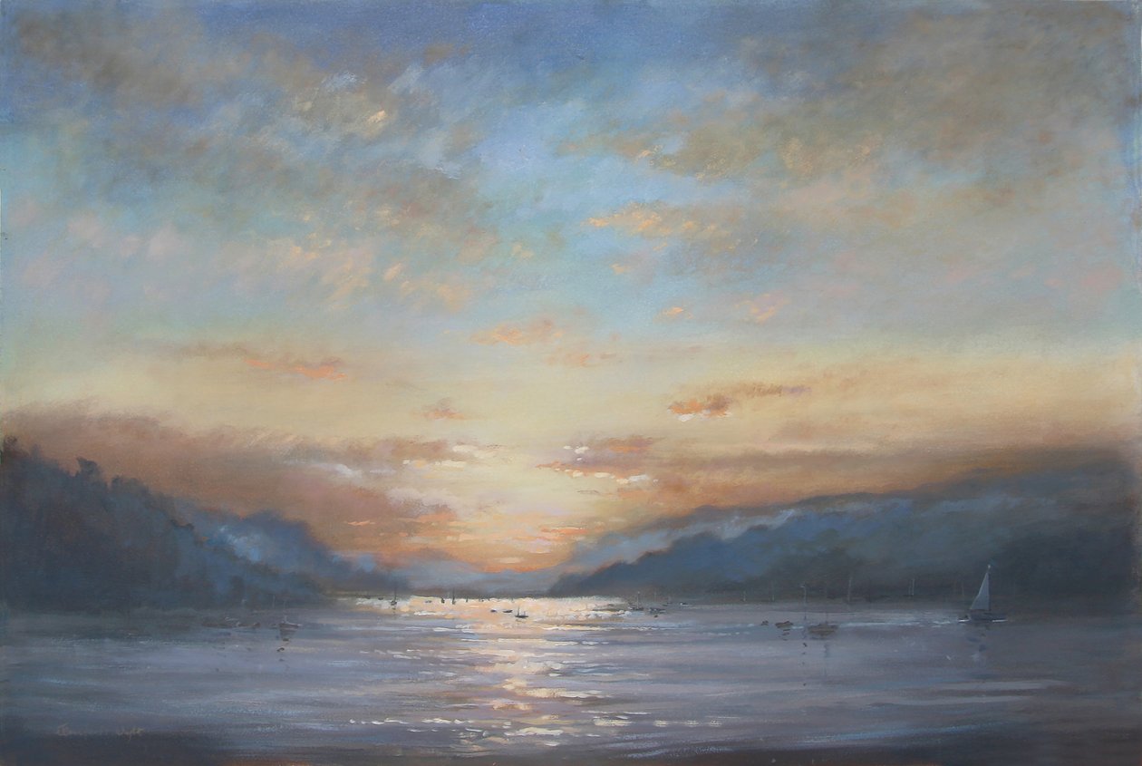 Salcombe Dawn (olej na płótnie) autorstwa Jennifer Wright